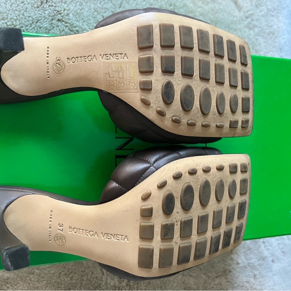 Bottega Veneta lido Quilted Leather Mules Dark brown size 37 IN BOX and DUST BAG - Picture 7 of 11